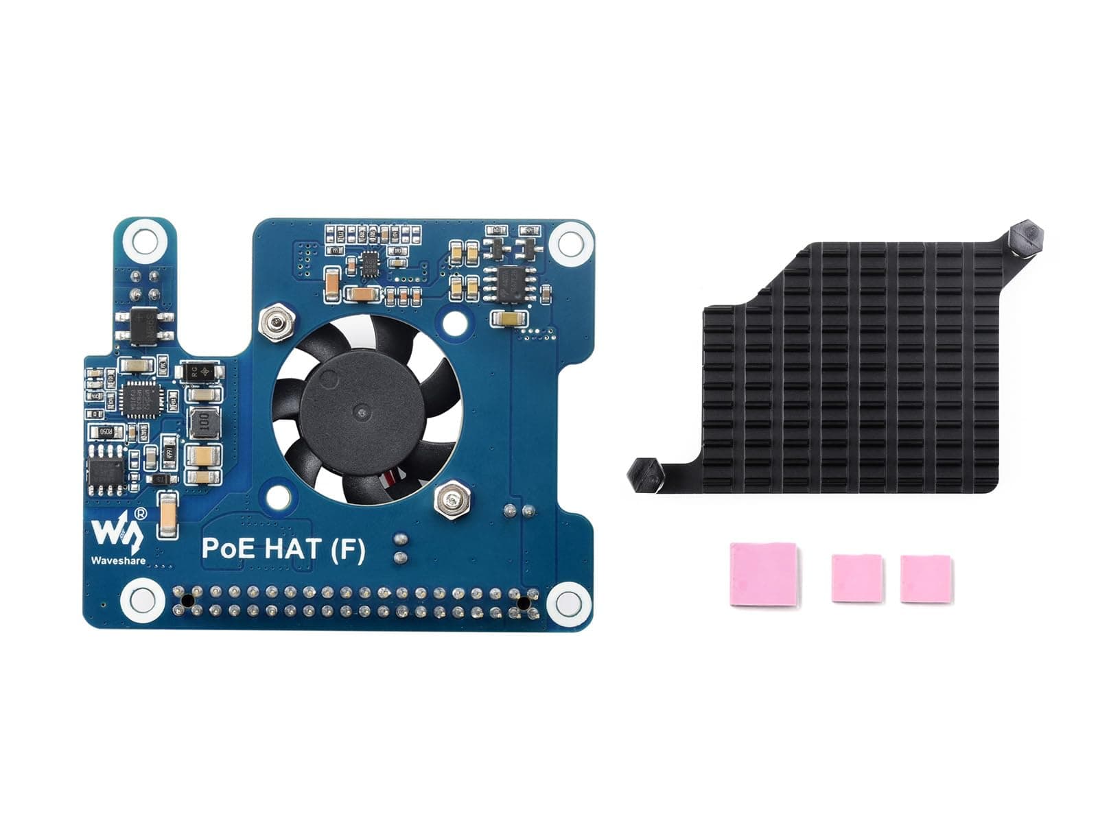 IBest POE HAT for Raspberry Pi 5, 802.3af/at-Compliant, Power Over Ethernet HAT (F) Expansion Board for Raspberry Pi 5, High Power, Onboard Cooling Fan, with Metal Heatsink