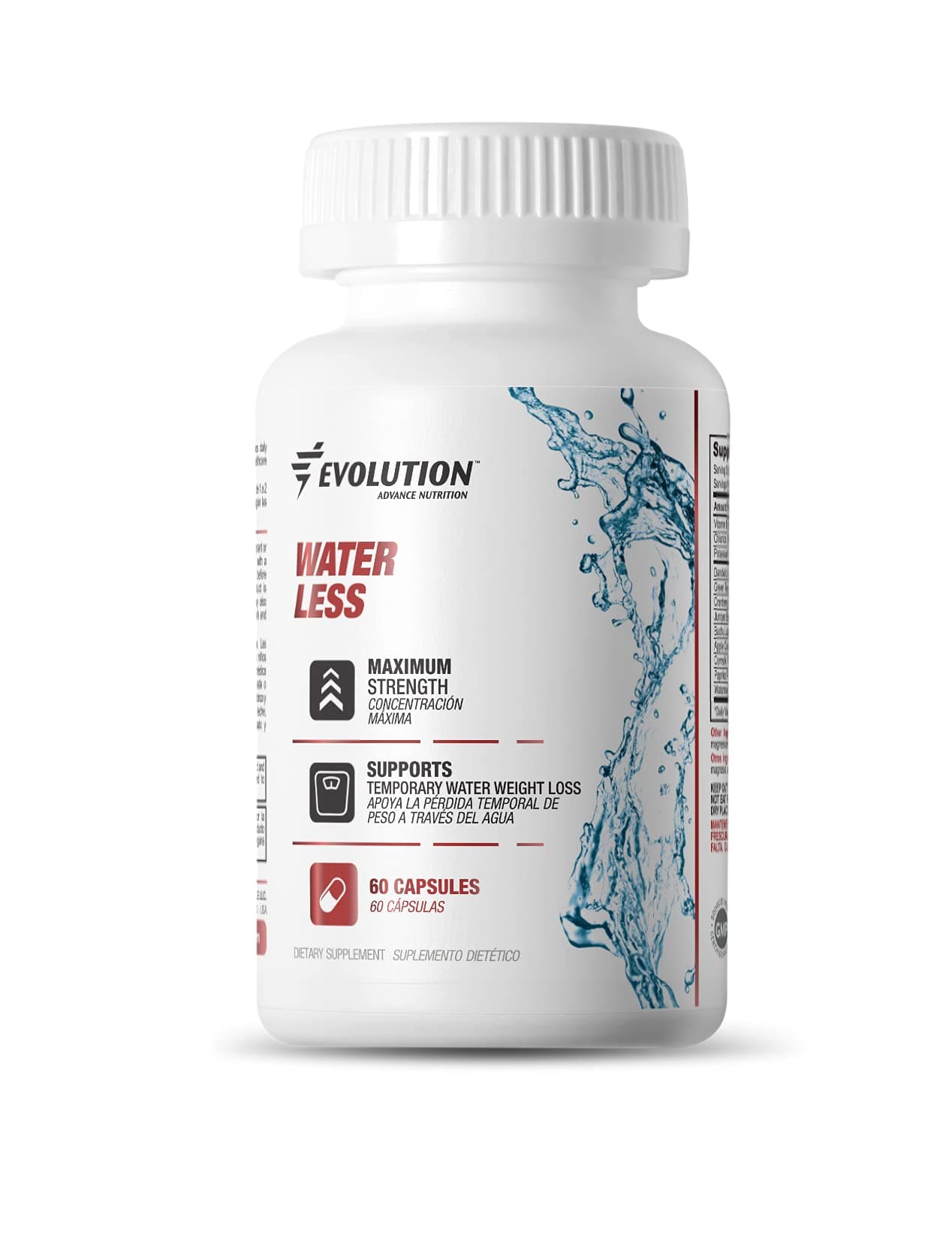 Evolution Water Less Capsules Maximum Strength Concentration Supports Temporary Water Weight Loss and Toned Muscle Appearance (60 Capsules)