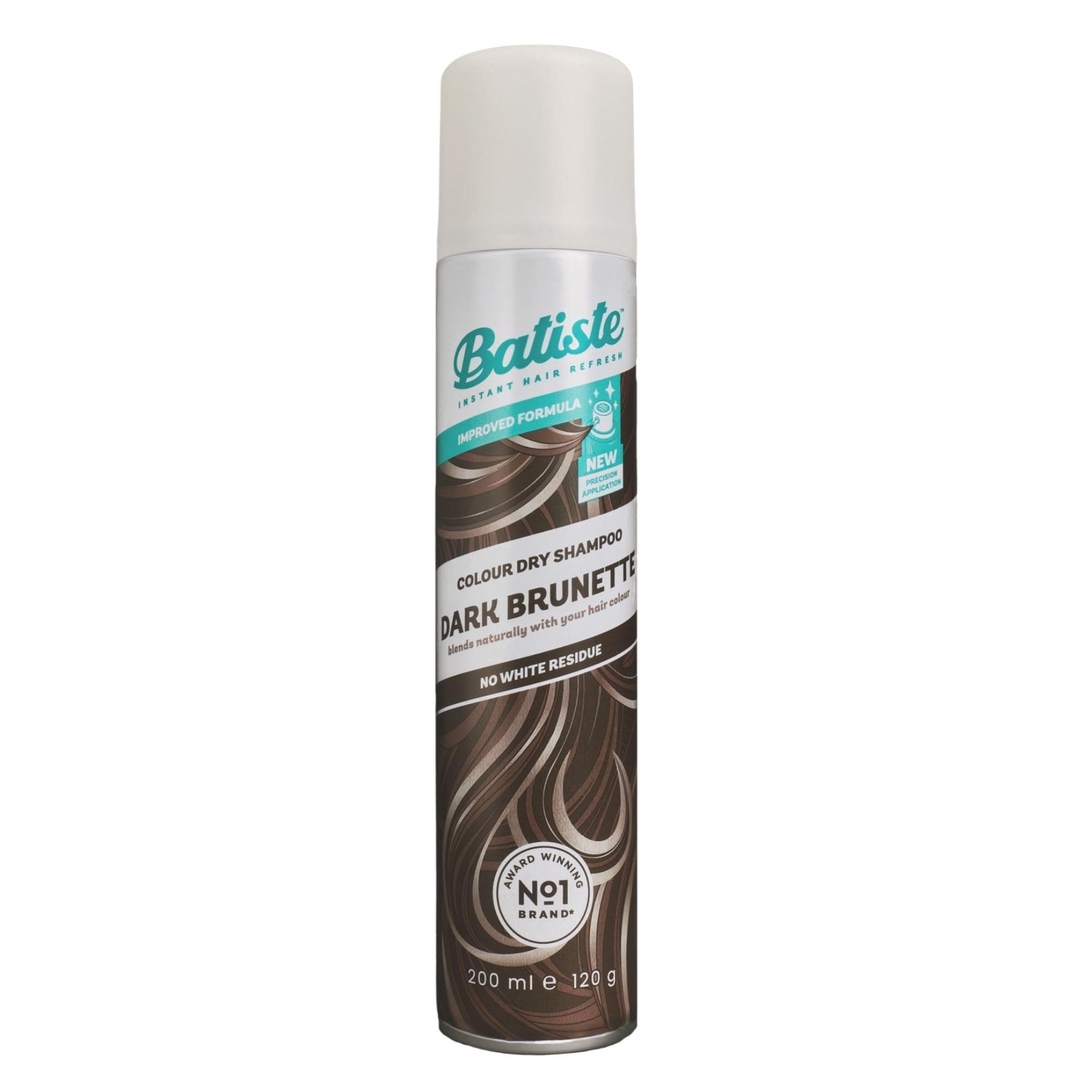 Batiste Dry Shampoo Dark Brunette , Hint of Colour Range, Instantly Refreshes and Revives Dark Hair, Removes Oil, with Targeted Diffuser, Fabulous Look in 4 Steps, No White Residue, No Rinse, 200 ml