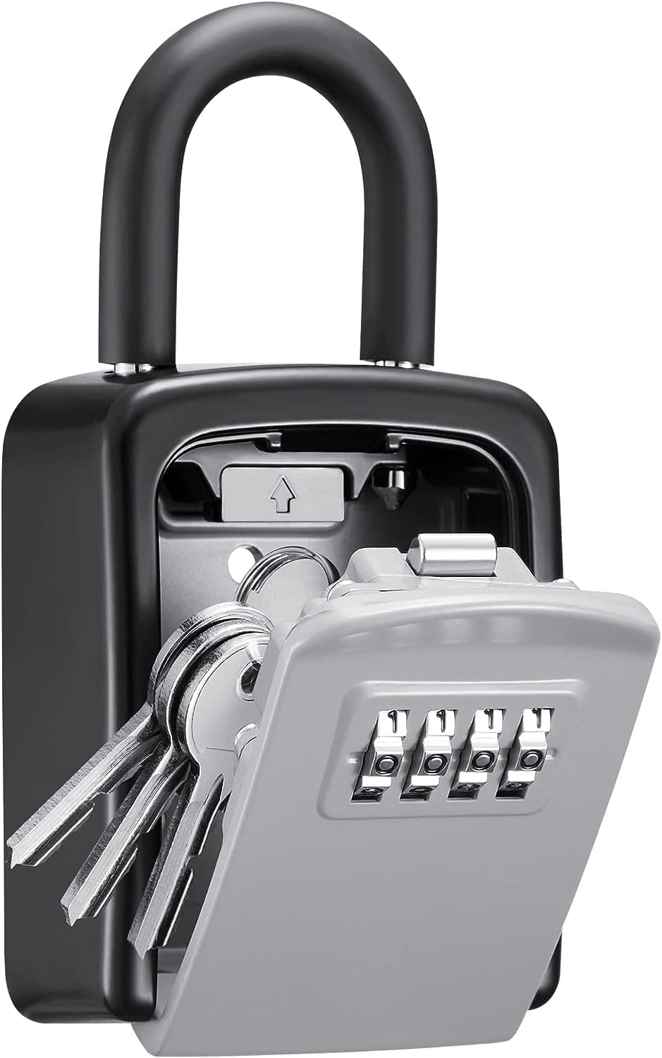 Key Lock Box, 4-Digit Combination Key Storage Lockbox, Portable Wall Mounted Security Lockbox for Home, Flats, Realtors Garage Spare Keys (2 Pack)