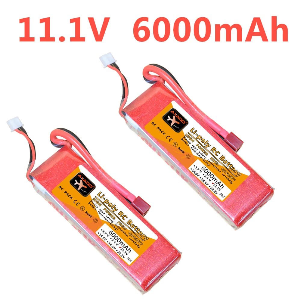 11.1V 6000mAh 30C 3S Lipo Battery For RC Models Airplane, Helicopter, Car, Truck(6000mAh)