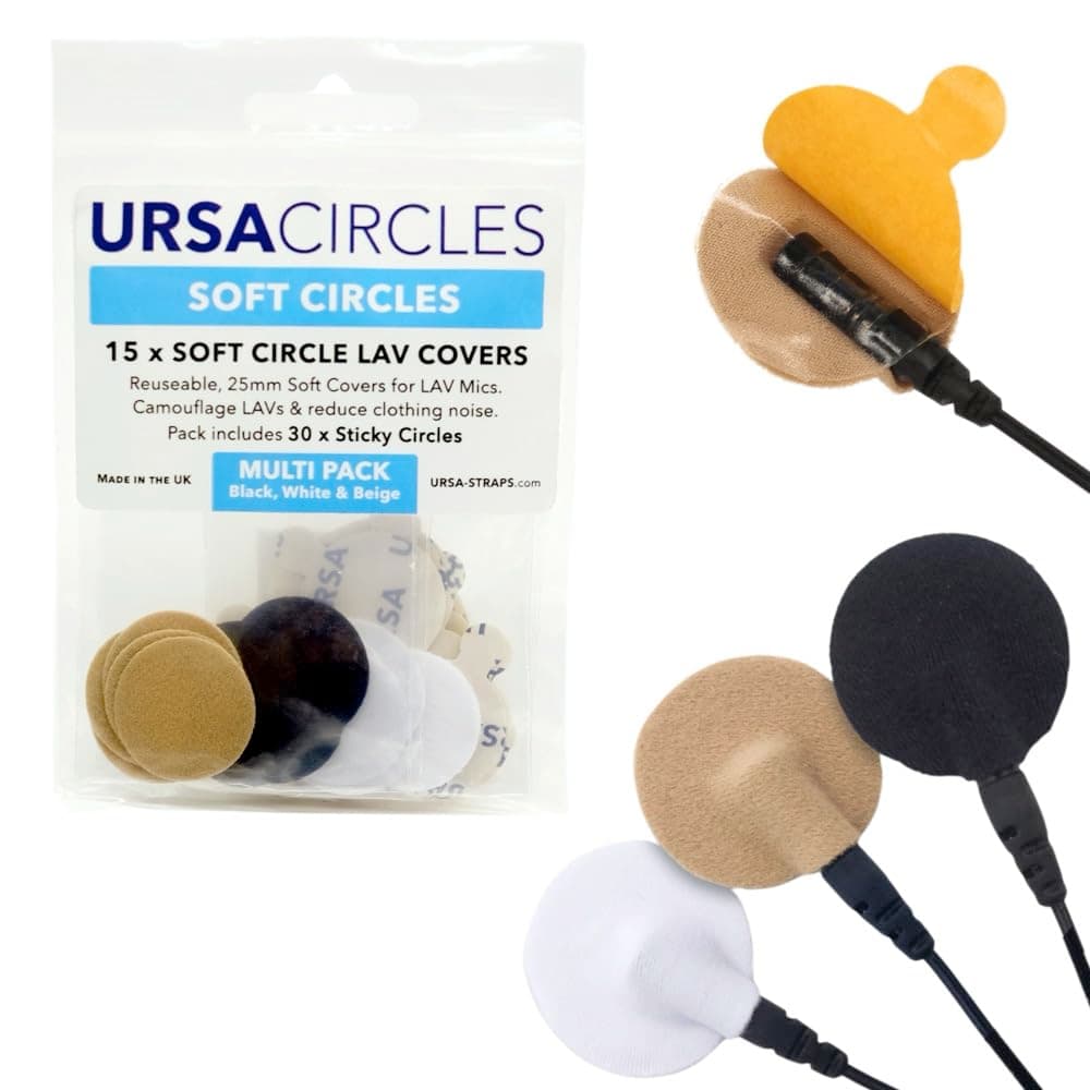 URSA Soft Circle: Reusable Soft Covers Provide Shield Against Wind and Camouflage for Lavalier Microphones (15x Soft Circle+30x Sticky, Multi Pack)