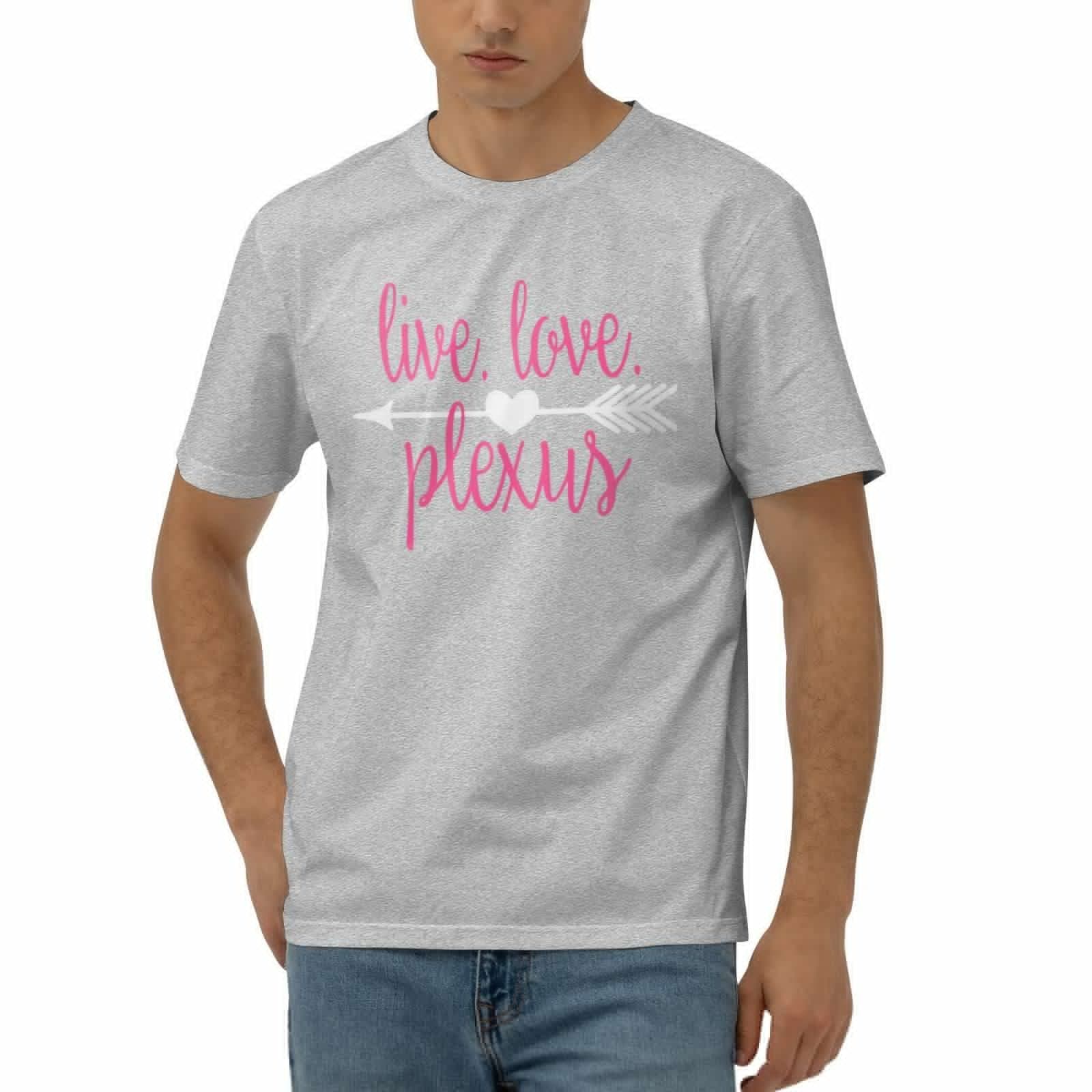 Live Love Plexus Men's Short Sleeve T-Shirt Cotton Athletic Workout Casual Shirts Quick-Drying Tees Black