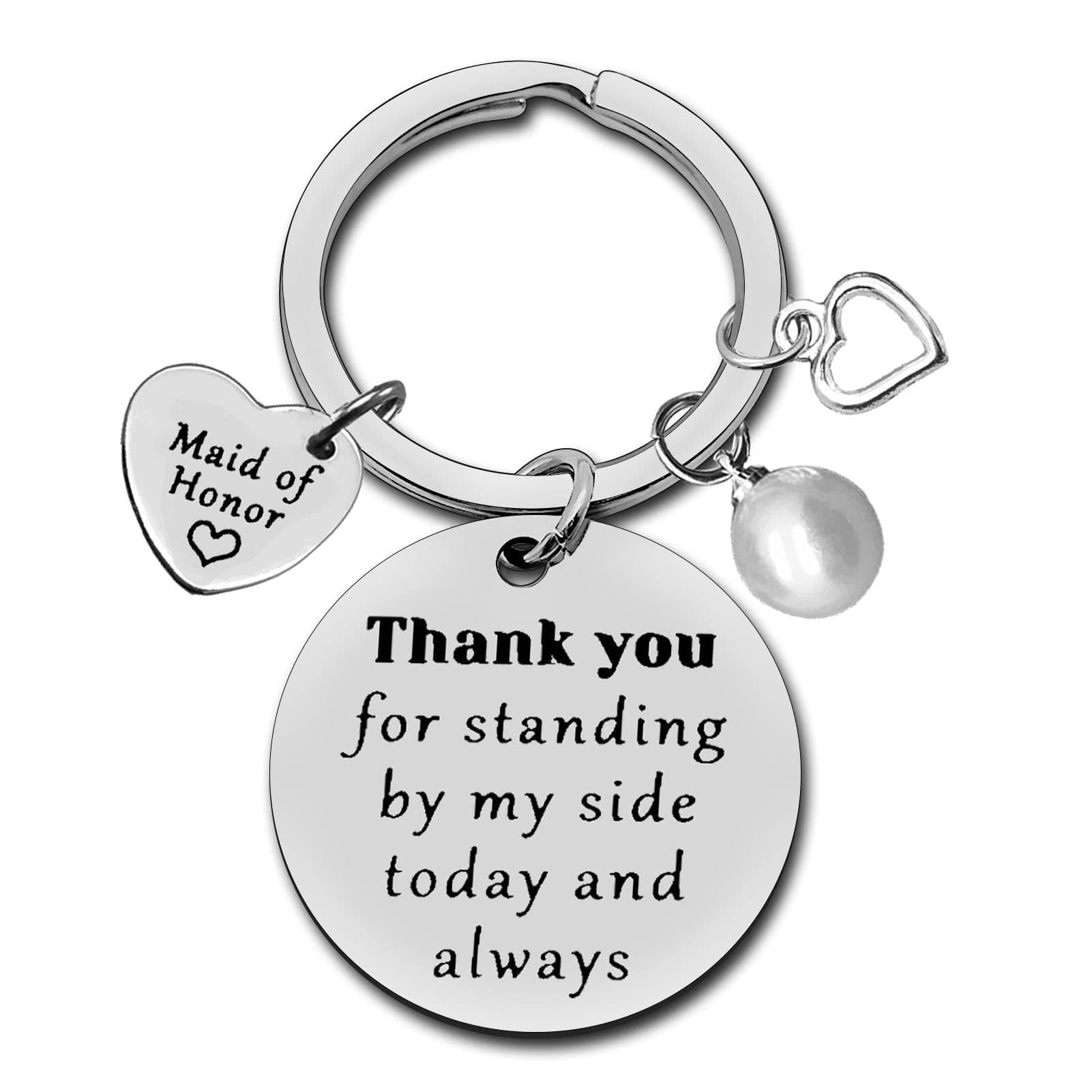 Dabihu Bridesmaid Gift From Bride Maid of Honor Keychain Bridesmaid Proposal Gifts Wedding Gifts for Maid of Honor Bride Tribe Jewelry Bridal Party Bachelorette Party Gift