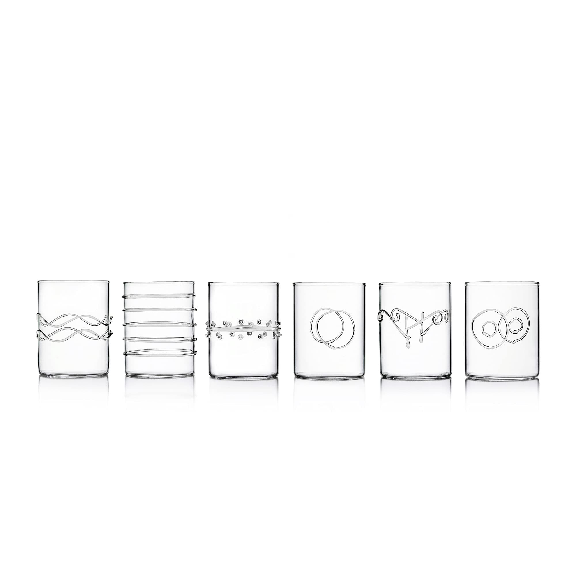 Milano, Line Deco, Set of 6 Glasses Acqua
