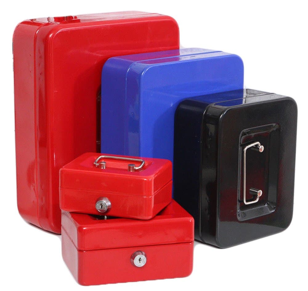 Steel Petty Cash Money Safe Box with Lock 2 Keys