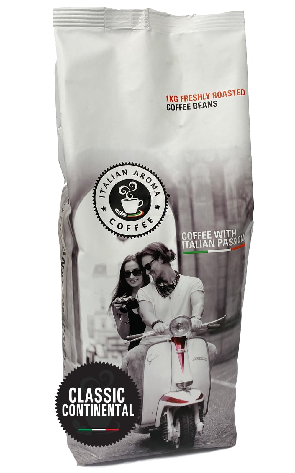 1KG - Whole Coffee Beans - CLASSIC CONTINENTAL - Very Dark and Luxurious - Traditional Italian Coffee Flavour