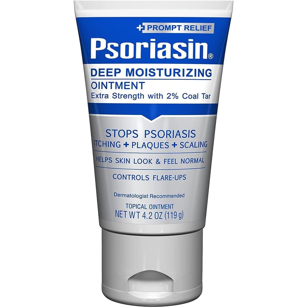 Psoriasin Deep Moisturizing Ointment - 2% Coal Tar - Stops Psoriasis Itching, Scaling, Redness - 4.2 oz