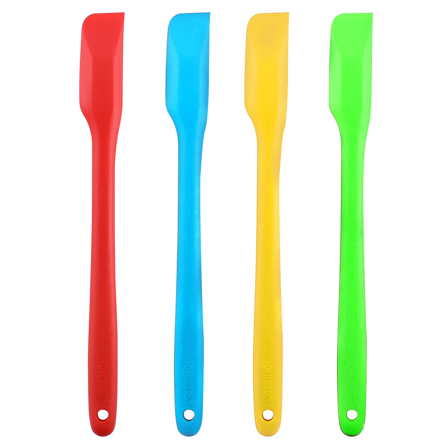 Small Spatulas Set, Heat-resistant Mini Spatulas with Sharp and thin Edge, Nonstick Silicone Spreader, 10 Inches, 4 Pack