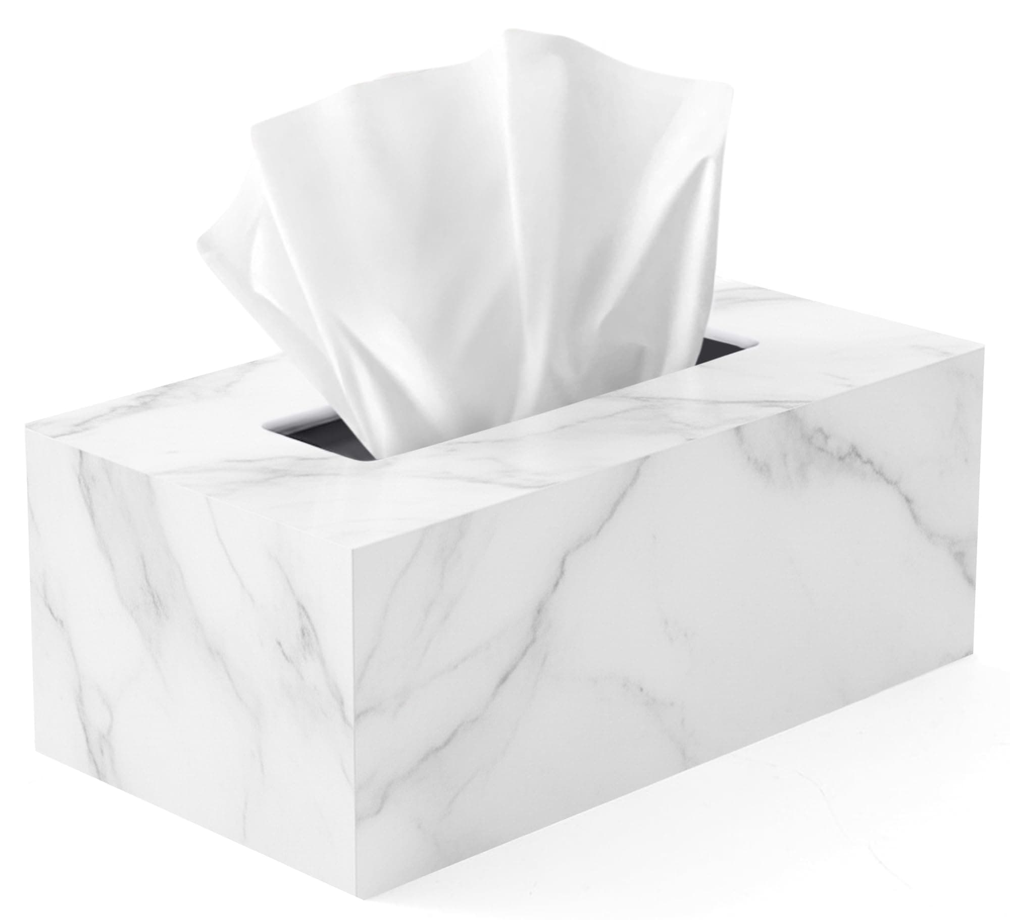 Tissue Box Cover Rectangle - Tissue Box Holder Rectangular - Compatible with Kleenex - Acrylic Marble Bathroom Accessories Decor