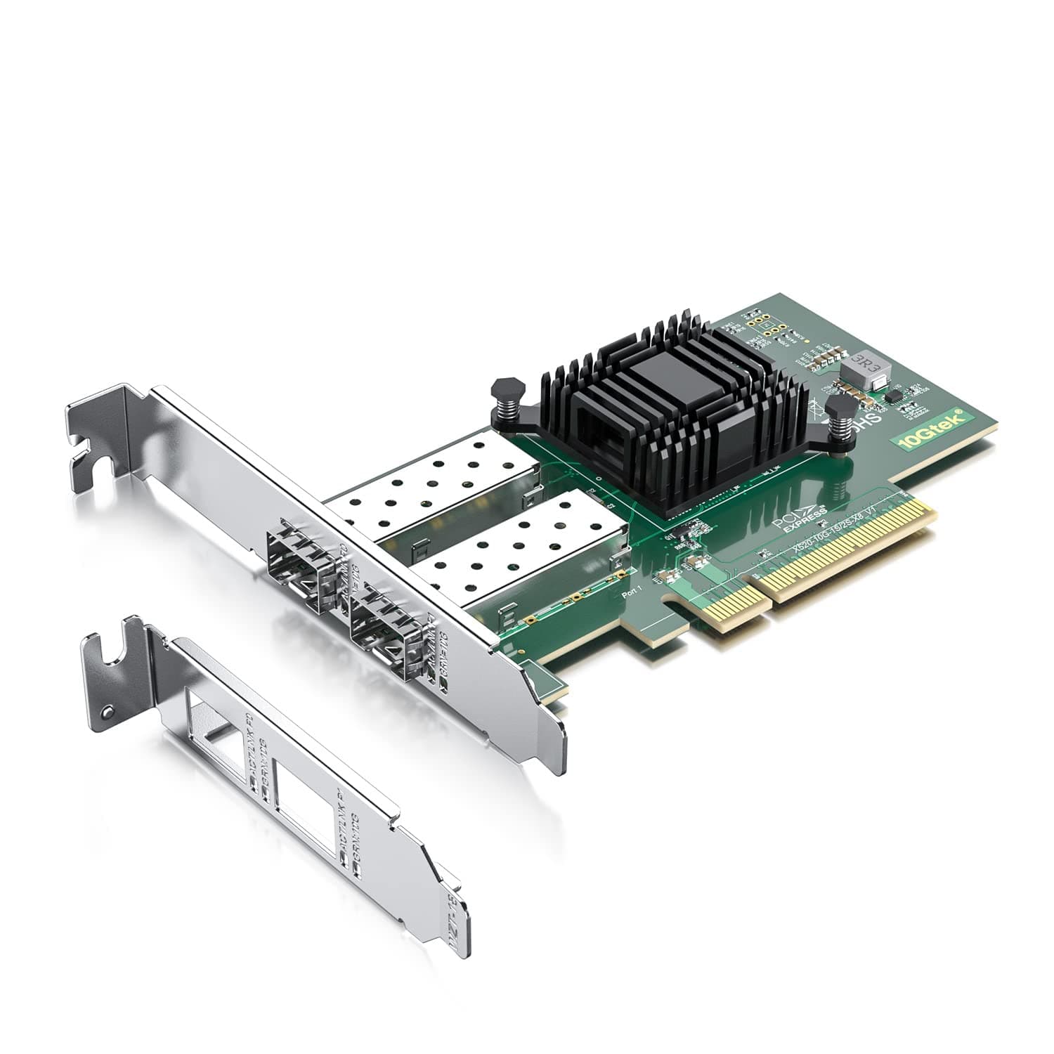 10Gtek® 10Gb PCI-E NIC Network Card for Intel X520-DA2, Intel 82599ES Controller, Dual SFP+ Port, PCI Express Ethernet LAN Adapter, Windows Server/Linux/VMware