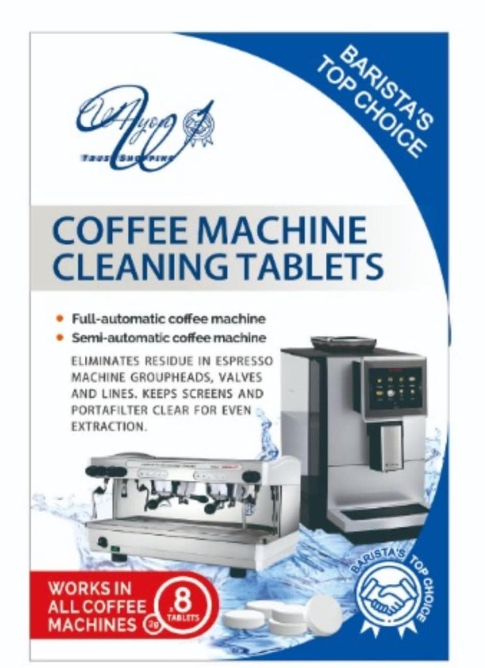 W W4you TRUST SHOPPINGUltimate Coffee Machine Cleaning Tablets 8 ct - Optimal Efficiency, Ideal for All Machine Types, Easy to Use, Safe, Space-Saving Packaging, Pack of 8