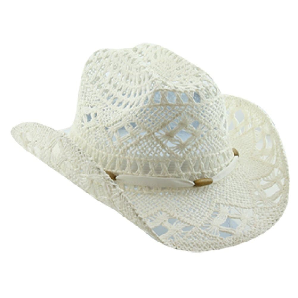 Vamuss Toyo Straw Beach Cowboy Hat W/Shapeable Brim, Bohemian Modern Cowgirl