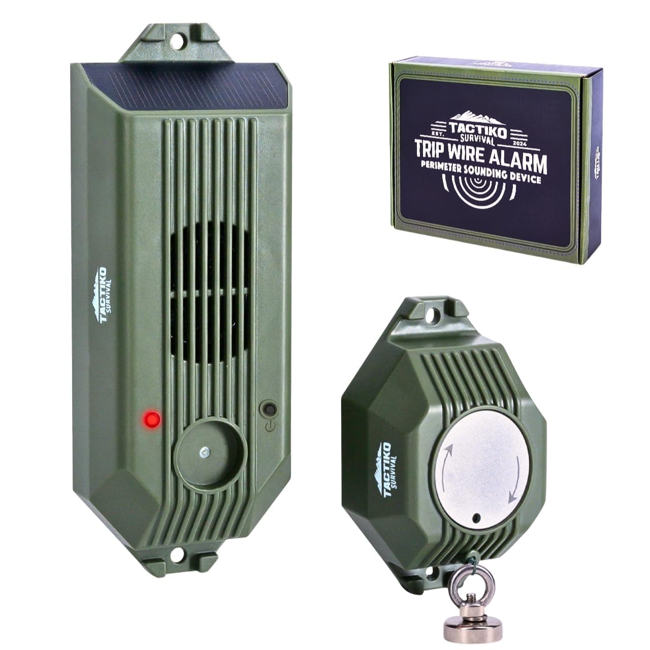 Tactiko Wire Trip Perimeter Alarm 2.0, 129 dB Rechargeable Perimeter – 80ft K...