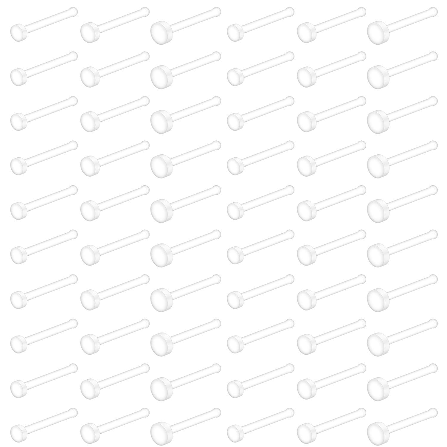 Ruifan20G Clear Bioflex Nose Bone Ring Stud Retainer Body Jewelry Piercing Top Flat 2mm 2.5mm 3mm 20-60PCS