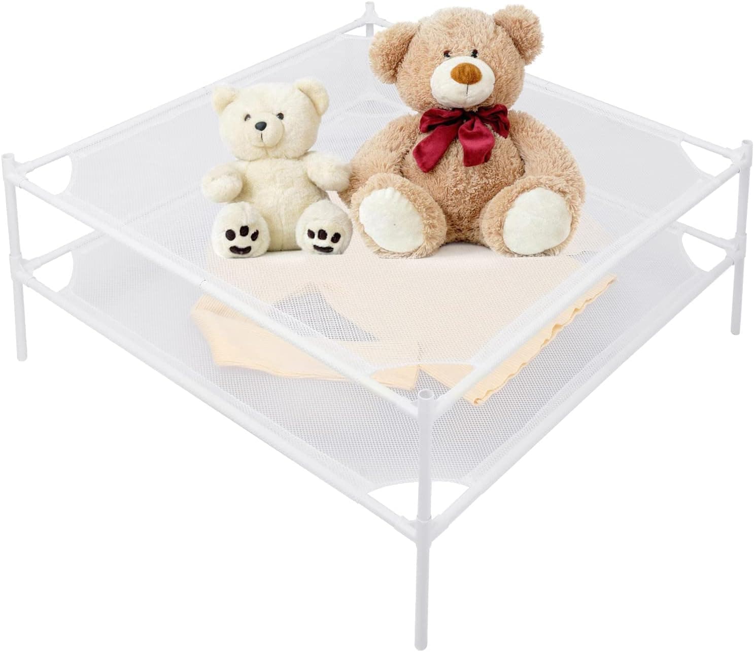 Clothes Drying Rack, 2-Layer Sweater Laundry Drying Rack Flat, Mesh Drying Rack Clothing for Indoor & Outdoor, White