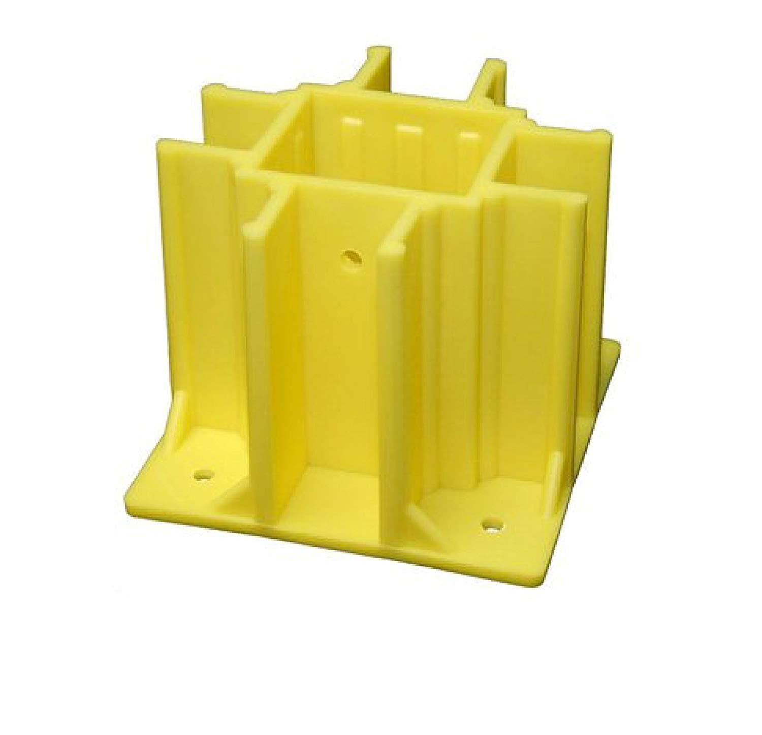 Safety Boot Yellow OSHA Compliant Guardrail Base with Toeboard Slots (Case of 12)