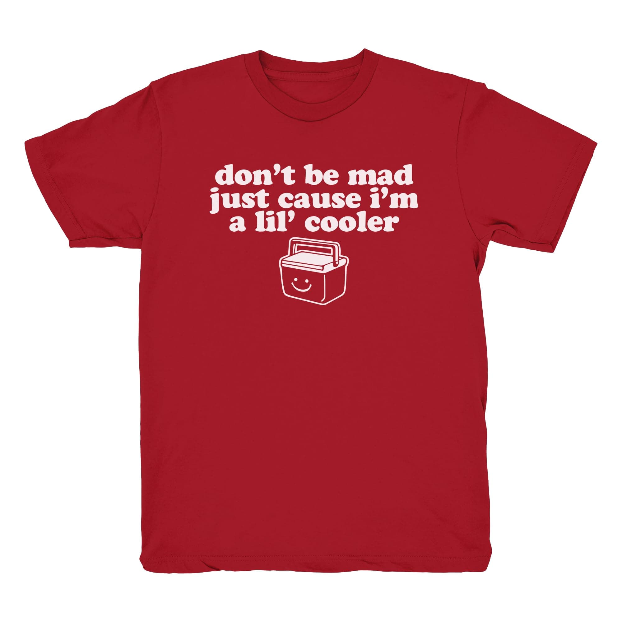 Mens Lil' Cooler T Shirt Funny Cool Graphic Printed Guys Tee Red