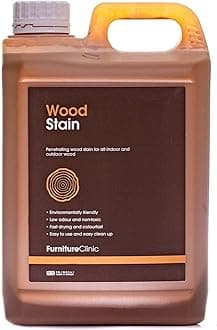 Furniture Clinic Wood Stain (Black) – Fast Drying, Highly Concentrated, and Easy-to-Apply Wood Stain for All Indoor & Outdoor Wood – Water Based & Non-Toxic – 2.5L