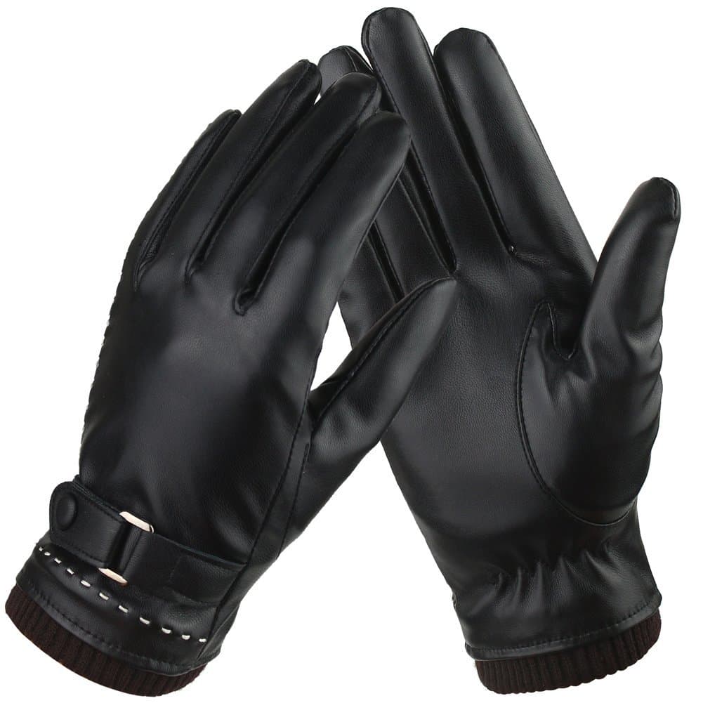 Bequemer LadenWomen Winter Warm Leather Gloves Elegant Touch Screen Casual Outdoor Sports Gloves with Cashmere Lining