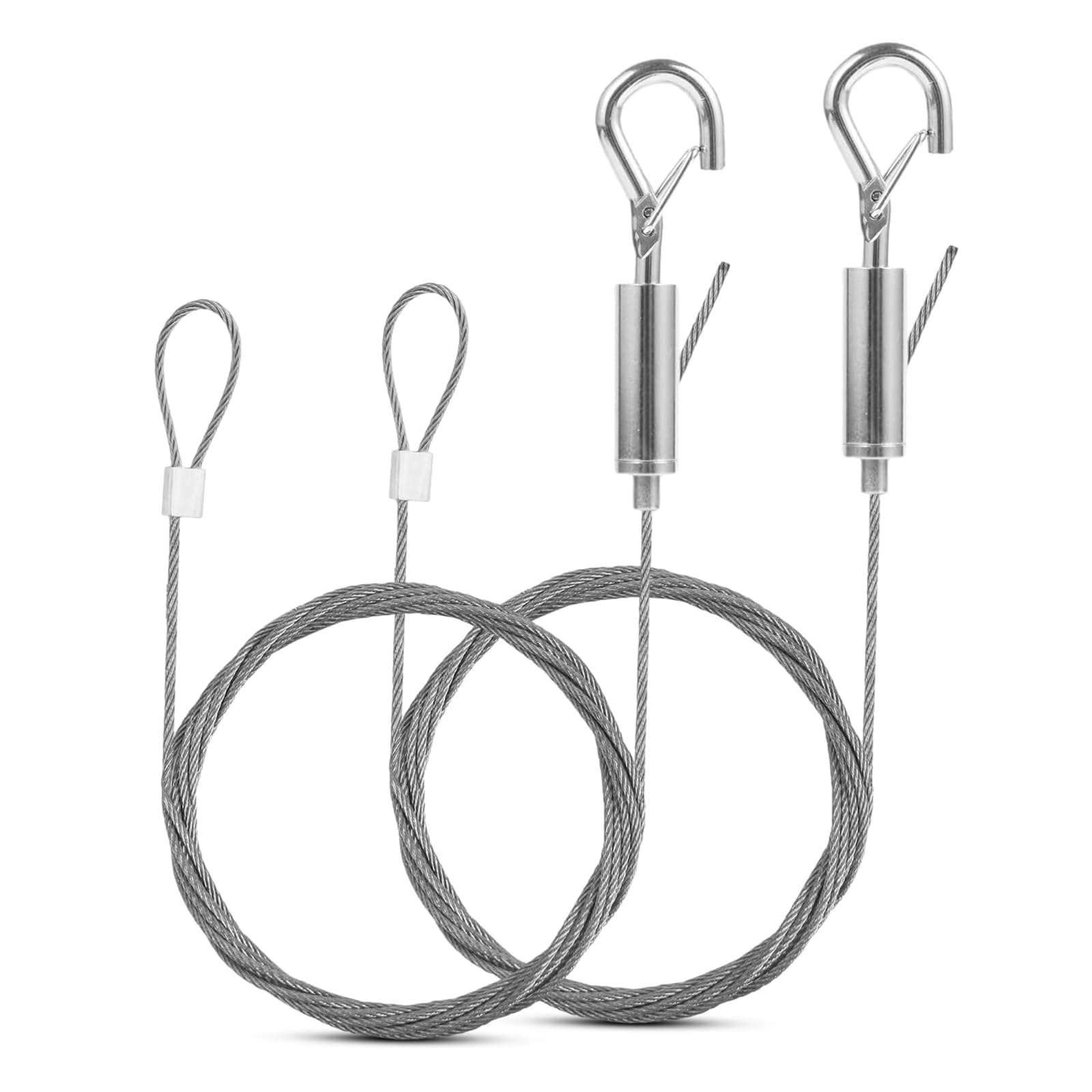 Stainless Steel Wire,Adjustable Picture Hanging Wire Rope, 2 Pcs Mirror With Loop And Hook For Mirror, Light Lamp, Billboards, Flowerpot