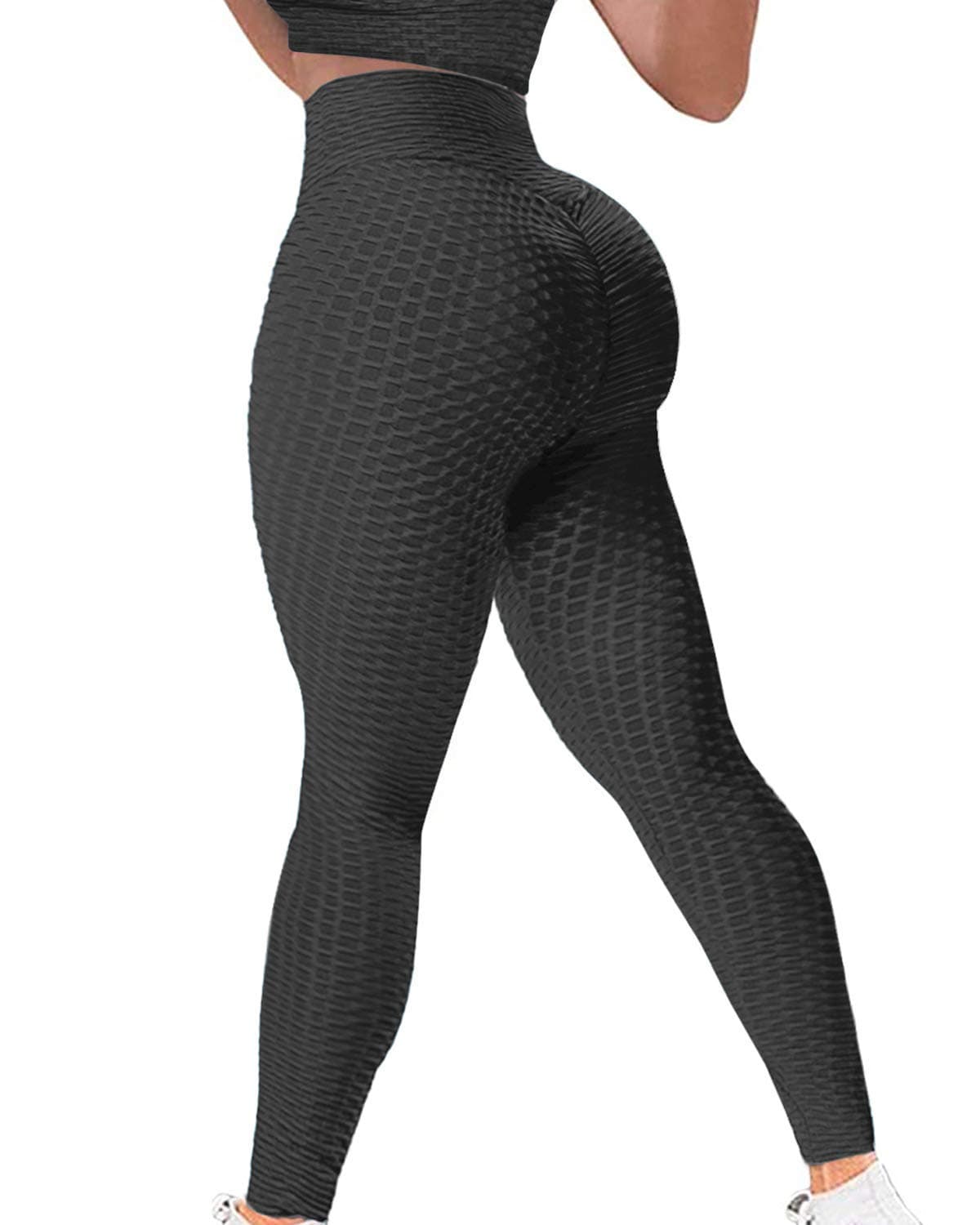 Hoepaid Tik Tok Women's High Waist Butt Lift Leggings (Black, L)