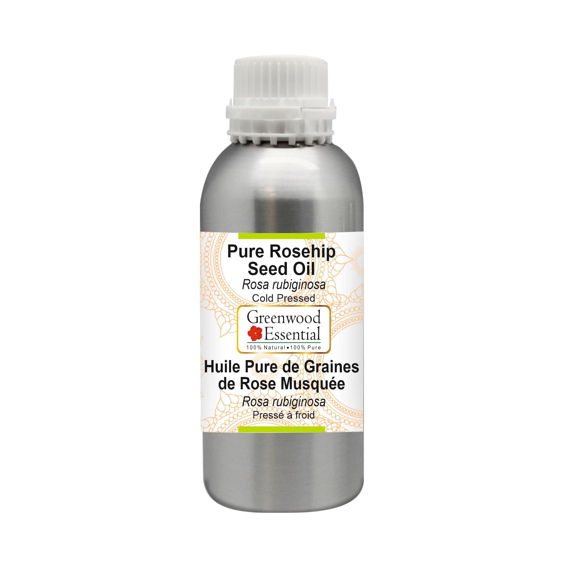 Greenwood Essential Pure Rosehip Oil (Rosa rubiginosa) Cold Pressed 1250ml (42 oz)