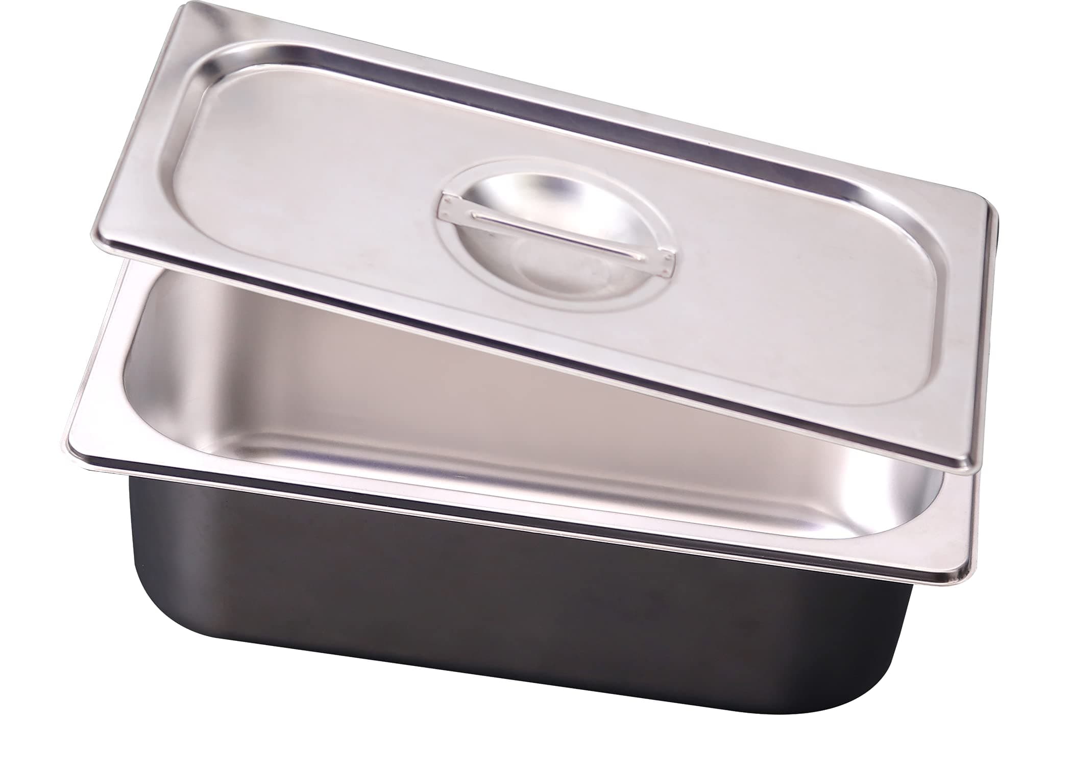 Malabar Trading Company Stainless Steel Gn Pan 1/3 100mm Depth (4"), Gastronorm Pan with Lid (1/3 100 mm)