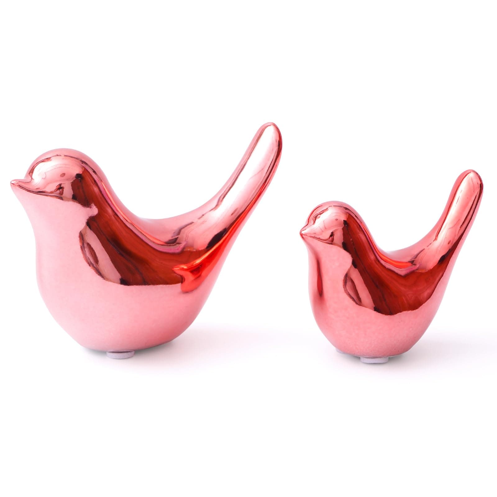 Notakia Small Birds Statues Pink Home Decor Modern Style Decorative Ornaments for Living Room, Bedroom, Office Desktop, Cabinets (2Pcs Pink Birds)