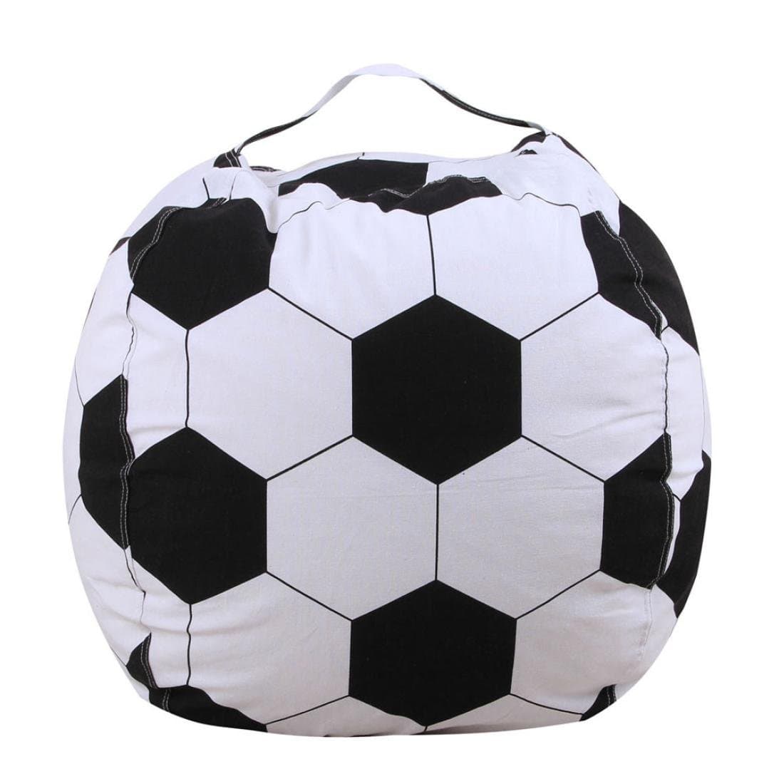 Morrivoe Bean Bag Kids Stuffed Animal Plush Football Toy Storage Bean Bag Soft Pouch Stripe Fabric Chair Storage Packet
