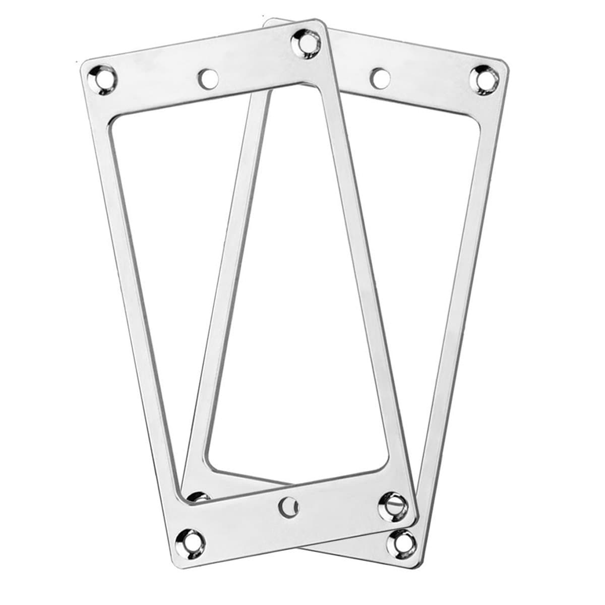 Musiclily Flat Profile Metal Guitar Humbucker Pickup Mounting Rings, Chrome(2 Pieces)
