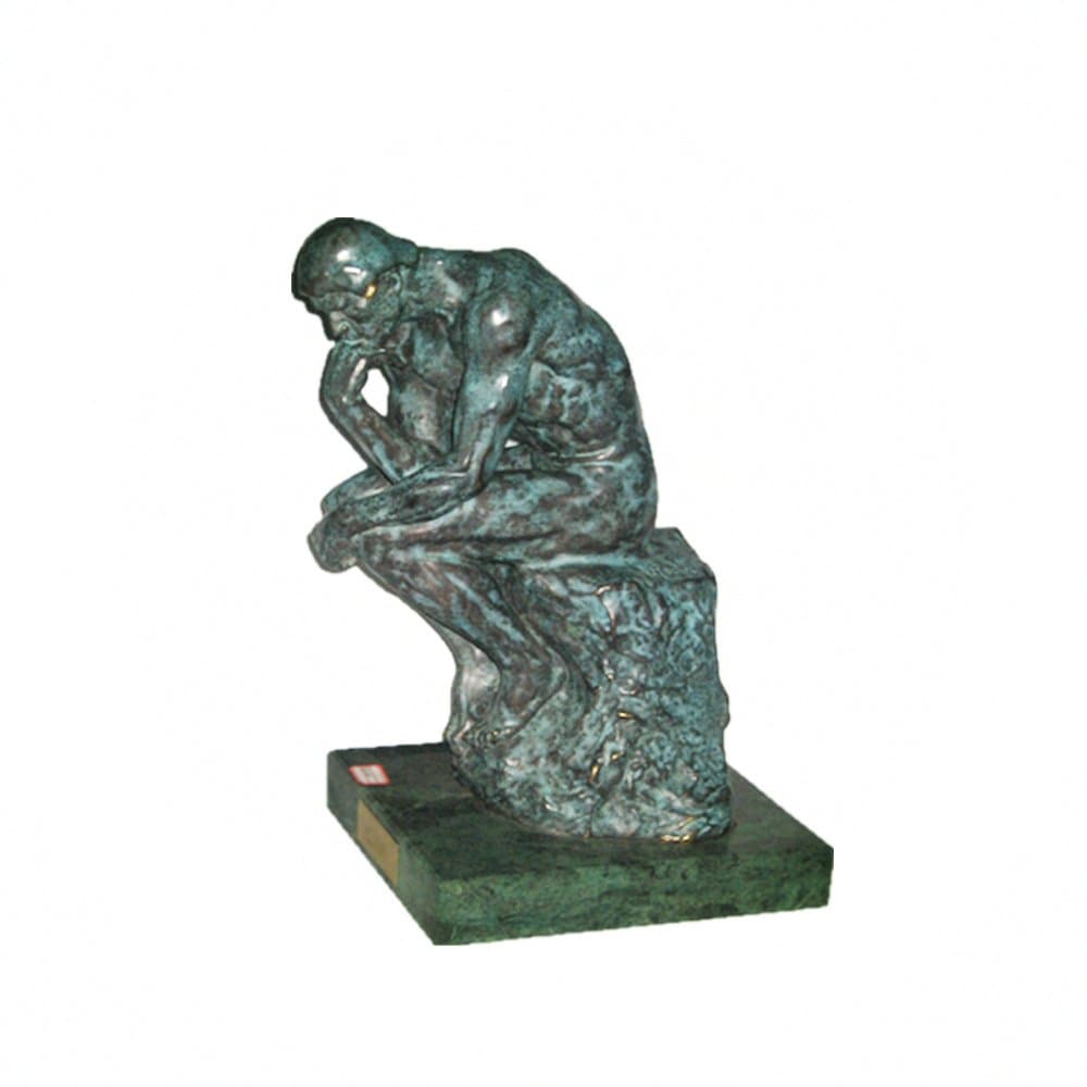 ToperkinSmall Size Classical Figure Sculpture The Thinker Home Decor Brass Statue TPE-1020
