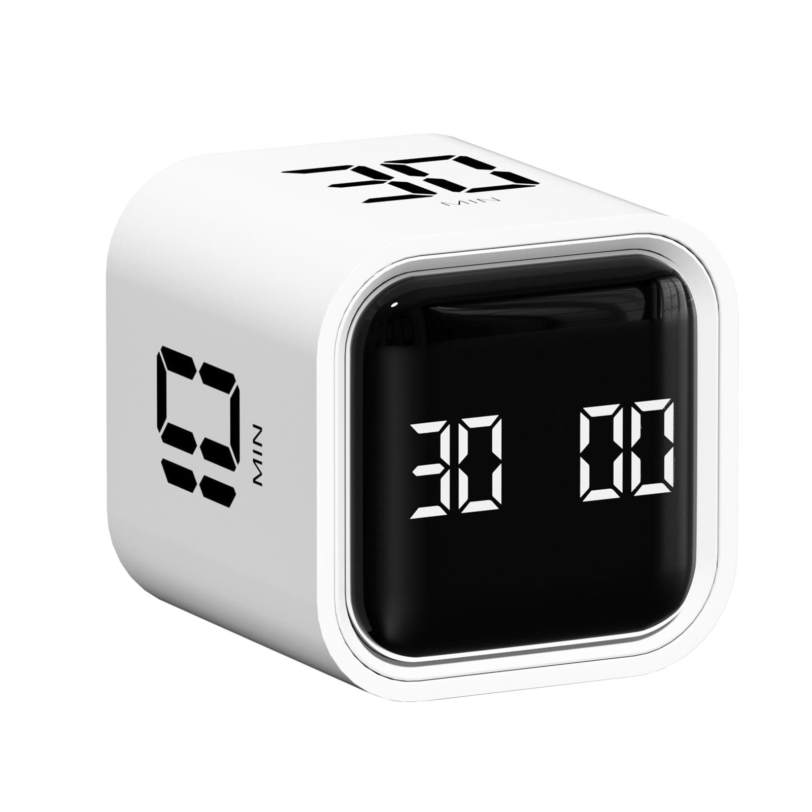 Cube Pomodoro Timer, Smart Productivity Timer 5/10/30/60 Minutes & Custom Countdown, Pause & Resume, Adjustable & Silent Visual Timer, Portable Rotation Multi Desk Timer for Study Task Work Kitchen