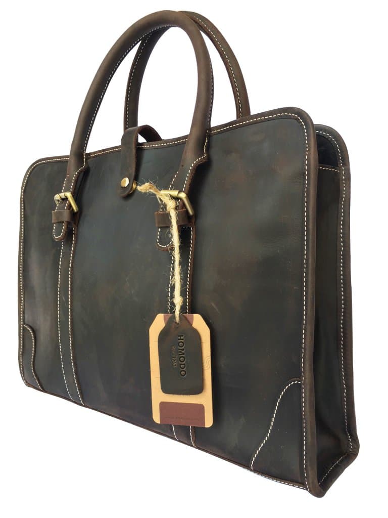 Handmade Genuine Leather Vintage Messenger Executive Bag for 15.6" Laptop Shoulder Briefcase Travel Tote Bag