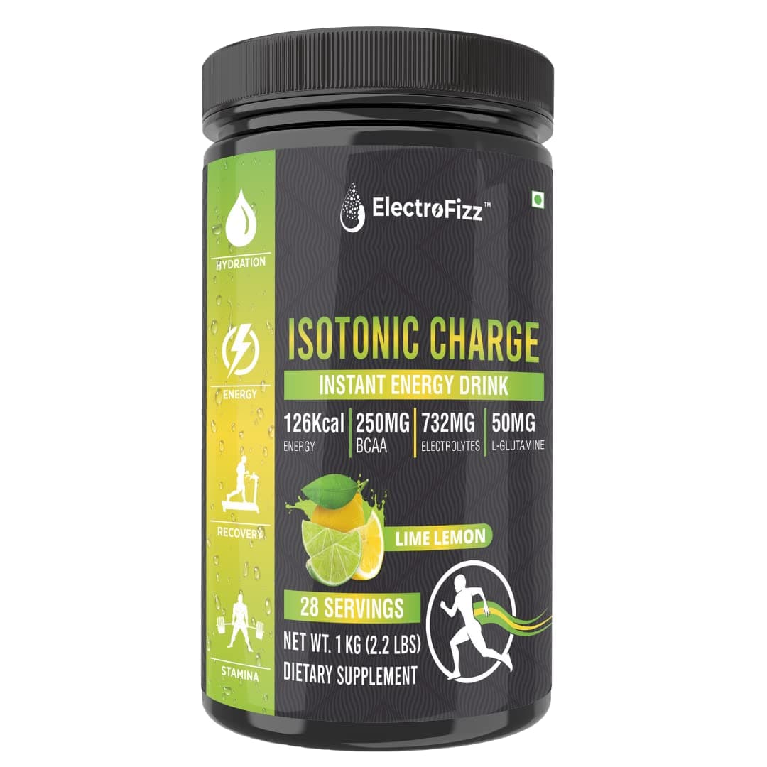 Instant Hydration Energy Drink for Workout for Men and Women- Electrolyte Powder, Vitamin C, Probiotics - 1 Kg Jar Pack (LimeLemon)