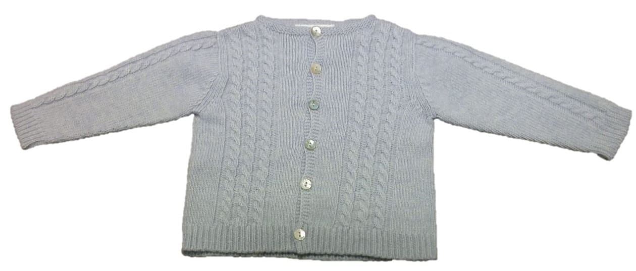 Cashmere Wool Hand Knited Blue Baby Sweater