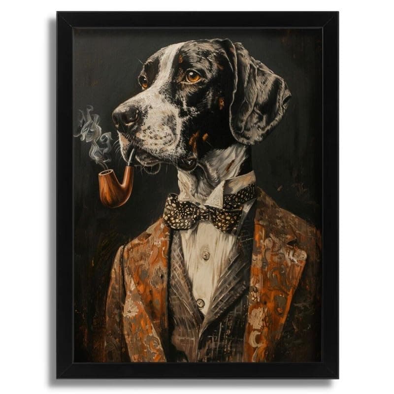 Elegant Great Dane in Suit Art Print Dapper Dog with Pipe Great Dane Wall Art Poster A0 - Wall Art Home Decor Movie Poster Canvas Film Cinema Retro Vintage Cult Classic Nostargic Saga Modern reprint