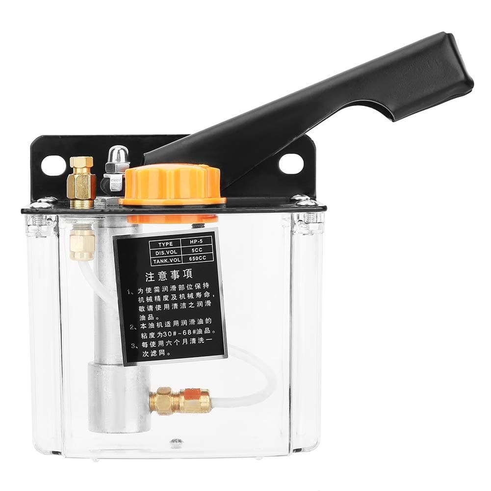 Topyond 650CC Right Hand Operated Manual Lubrication Pump, CNC Lathe Punch Press Machine Manual Lubrication Oil Pump, for CNC Machine Tools