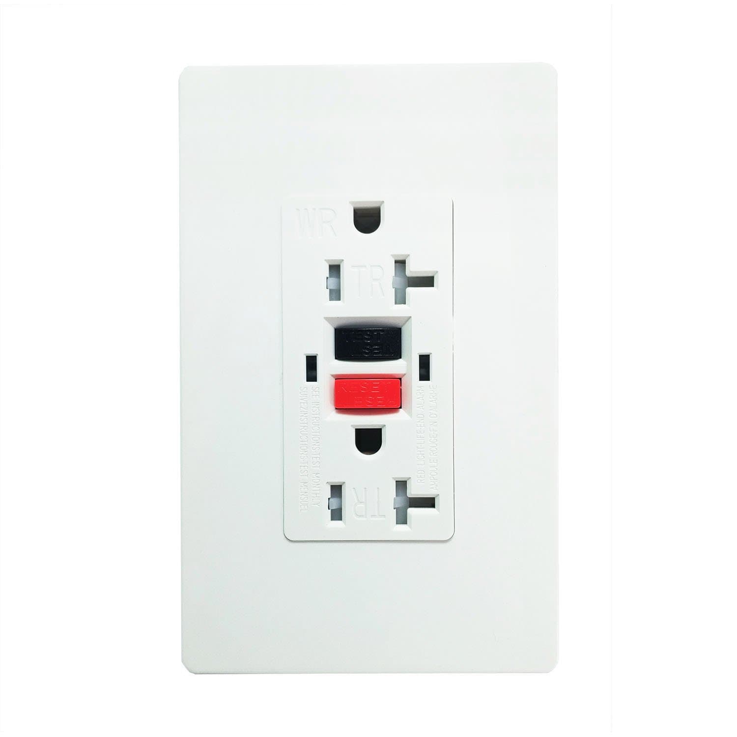 GFCI 20 Amp 125 Voft TR Wall Outlet. SECKATECH Tamper-Resistant | Weather-Resistant | Commercial Grade Standard Wall Socket, Automatically Tests Receptacle with 2 Free Wall plates(UL Listed) 1PACK