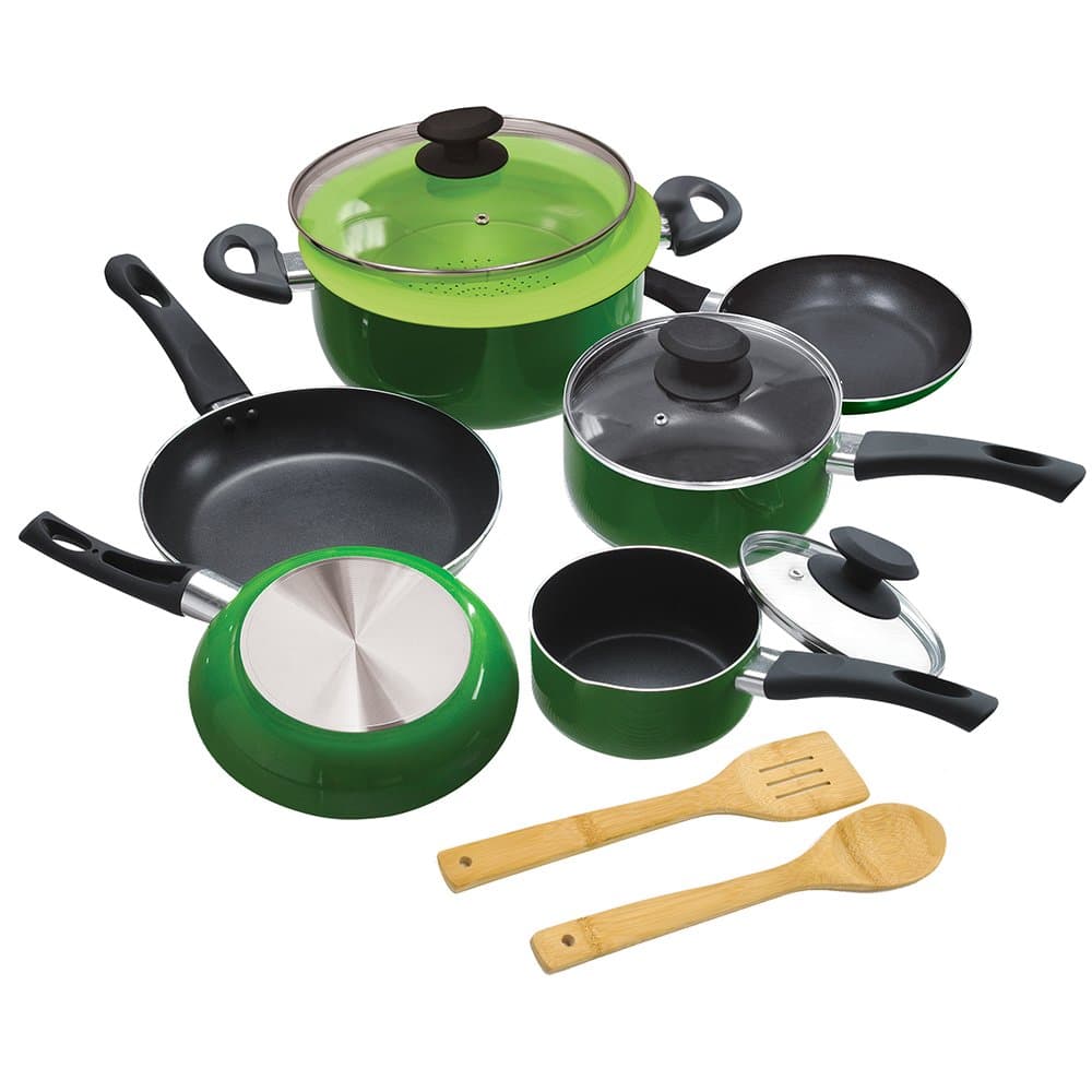Ecolution Elements 12-Piece Eco-friendly Cookware Set, Green