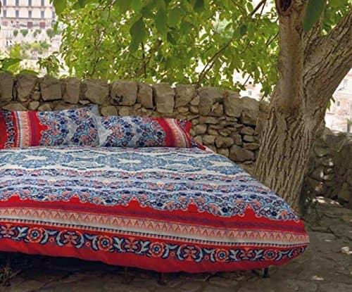 Bassetti Granfoulard.- Bassetti Granfoulard.- Duvet Cover Set Burgio V1 red, 260x240 cms (102Wx94L) , King Size (4 pieces)