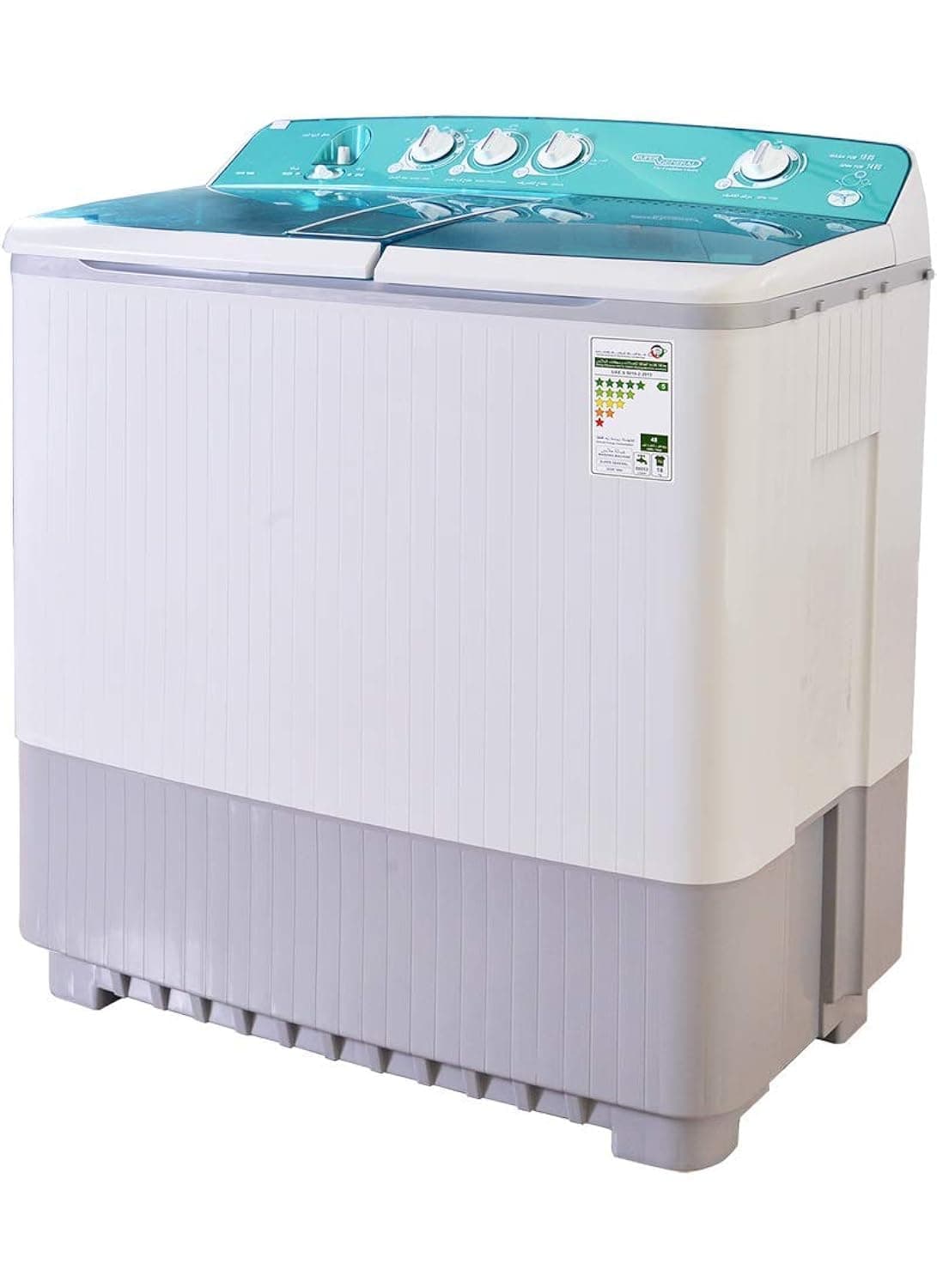 18 Kg Twin Tub Semi Automatic Washing Machine SGW1800, Lint Filter, Spin Dry, Rust-Proof, Heavy-Duty Motor, 116.5x102.5x60.5CM(WxDxH), Light Grey Green, 1 Year Warranty