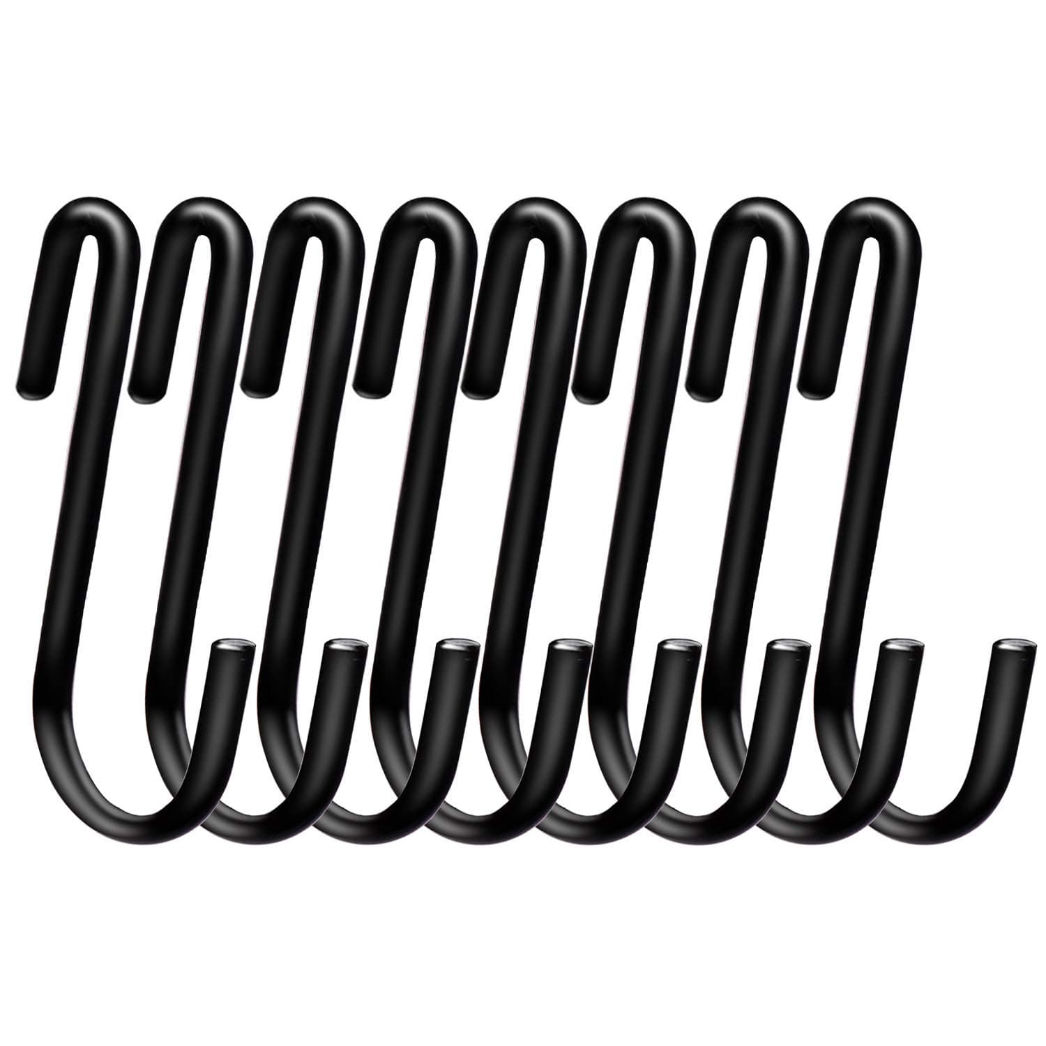 ESFUN 30 Pack 2.4 inches S Hooks for Hanging on Wire Shelves, Black S Shaped Hanging Hooks Hangers Pan Holder Pot Wire Rack Hooks for Kitchenware Spoons Pans Pots Utensils Jeans Bags Towels Plants,