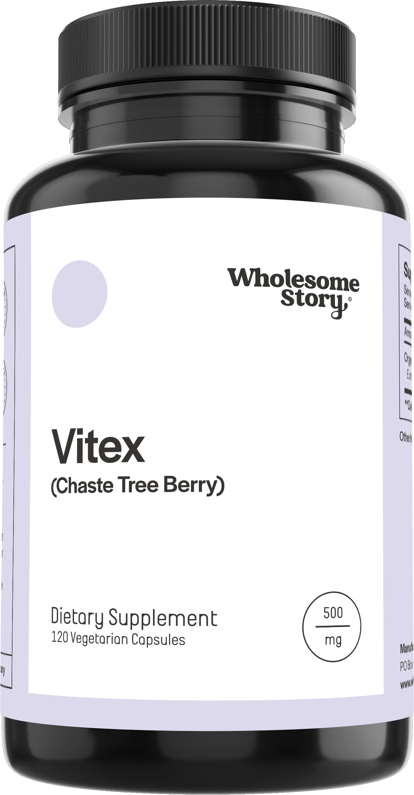 Wholesome Story Organic Vitex Chasteberry Supplement for Women | Hormone Balance, Fertility Support & Period Regulation | Vitex Berry Agnus Castus Extract | 120 Capsules | Chaste Tree Berry