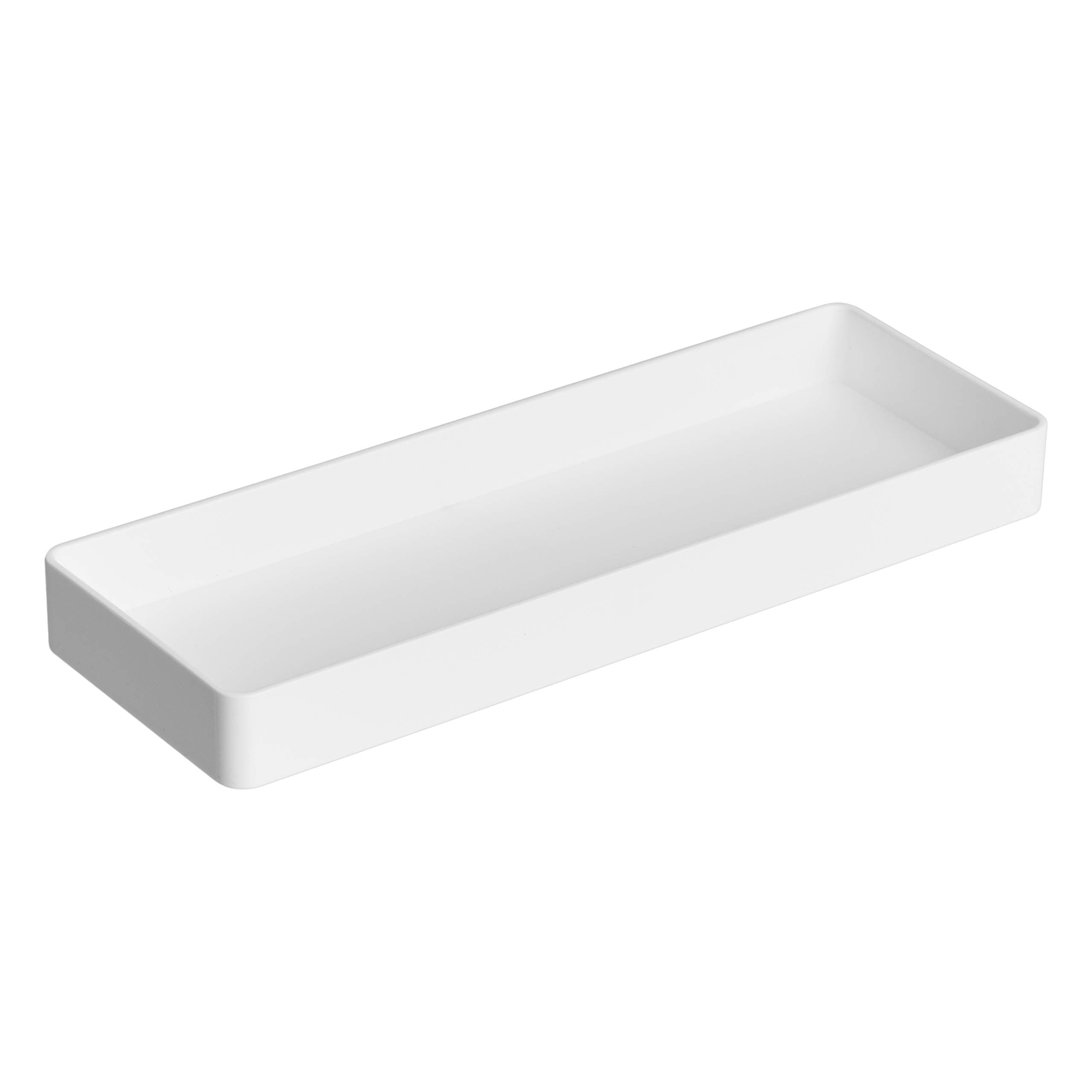Amazon Basics Rectangular Plastic Organizer Half Accessory Tray, 23.8 x 8.3 x 2.5 cm, White