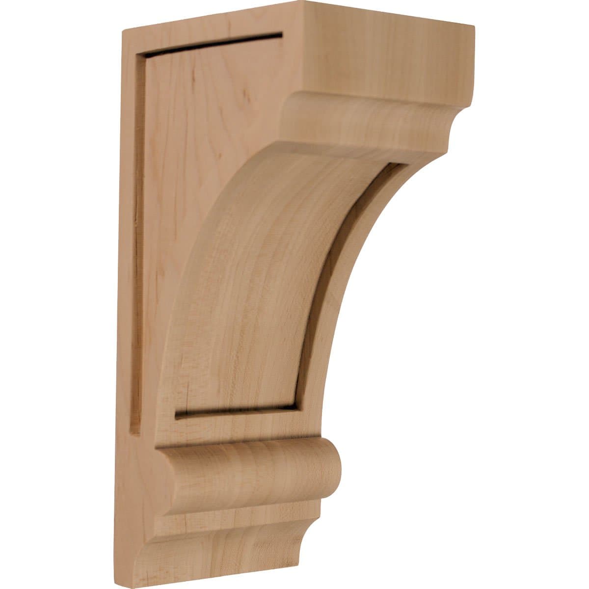 Ekena Millwork CORW03X04X08DIRW 3 1/4-Inch W x 4-Inch D x 8-Inch H Diane Recessed Wood Corbel, Rubberwood