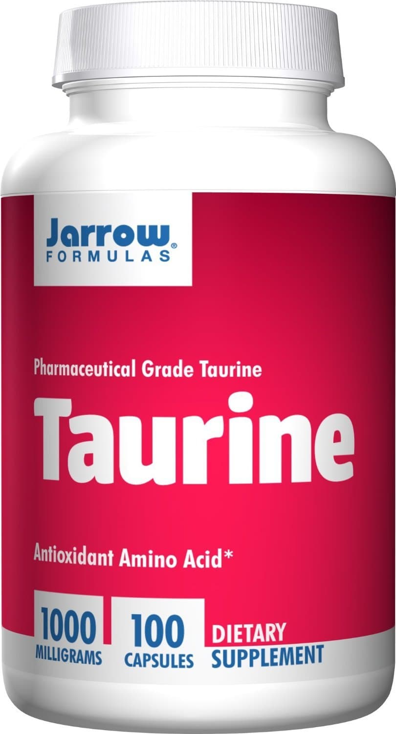 Jarrow Formulas Taurine 1000 mg - 100 Capsules, Pack of 2 - Antioxidant Amino Acid - Brain Health & Function - Pharmaceutical Grade Taurine Capsules - 200 Total Servings