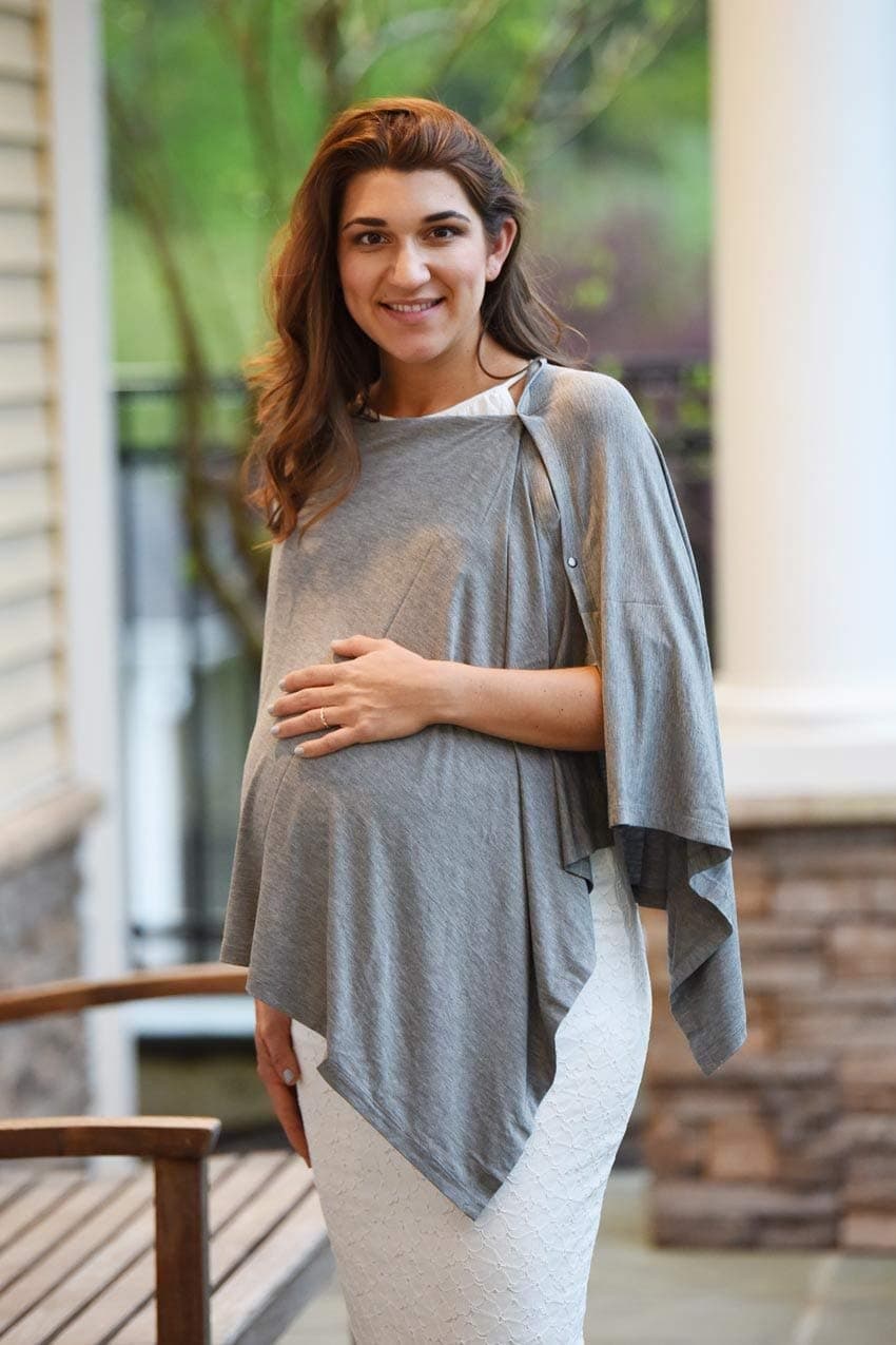 Nursing Cover for Breastfeeding Baby Heather Grey Bamboo Fabric