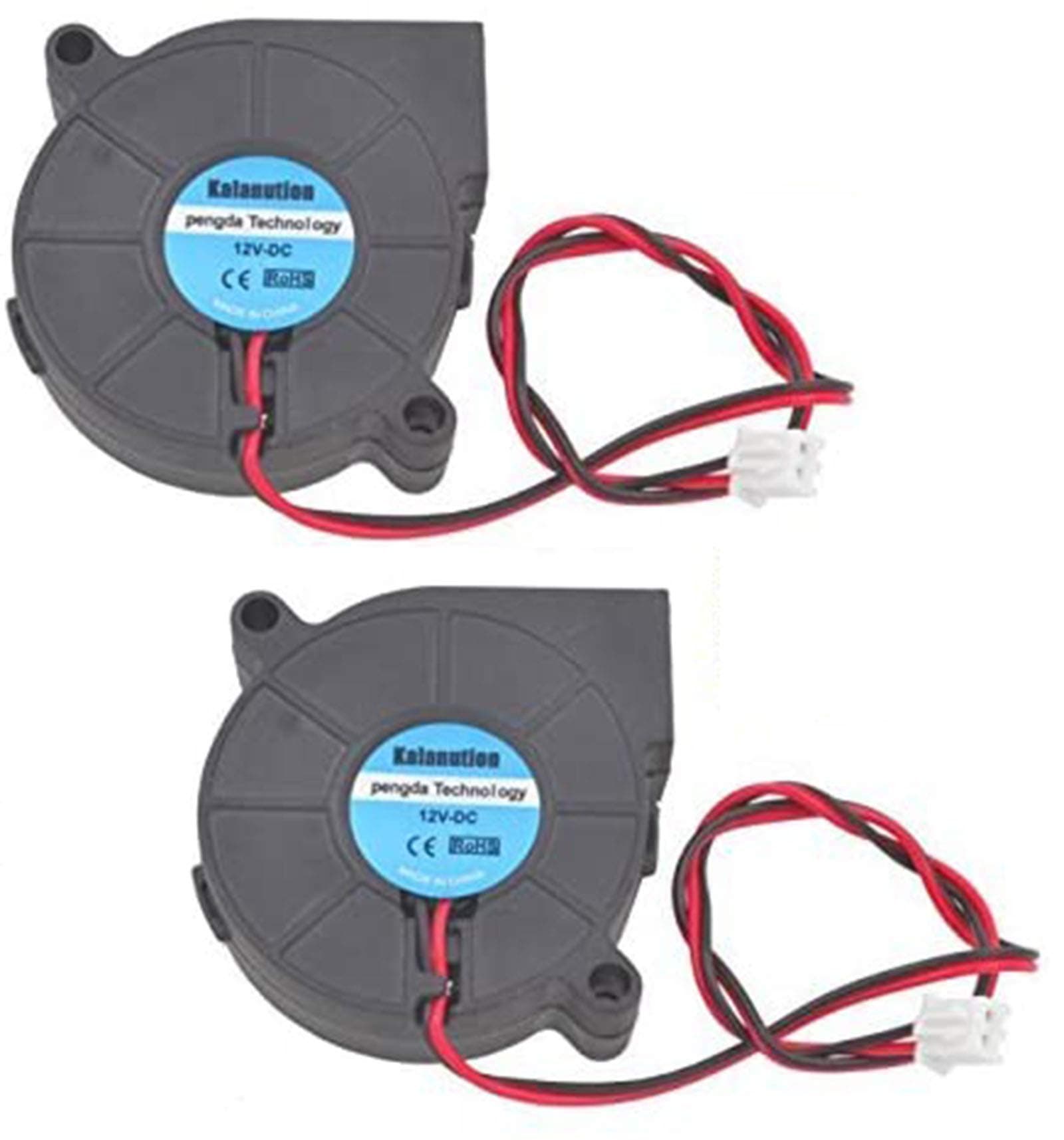 Kalanution 2pcs Cooling Blower Fan DC 12V 0.15A 50mmx15mm Fans for 3D Printer Humidifier Aromatherapy and Other Small Appliances Series Repair Replacement
