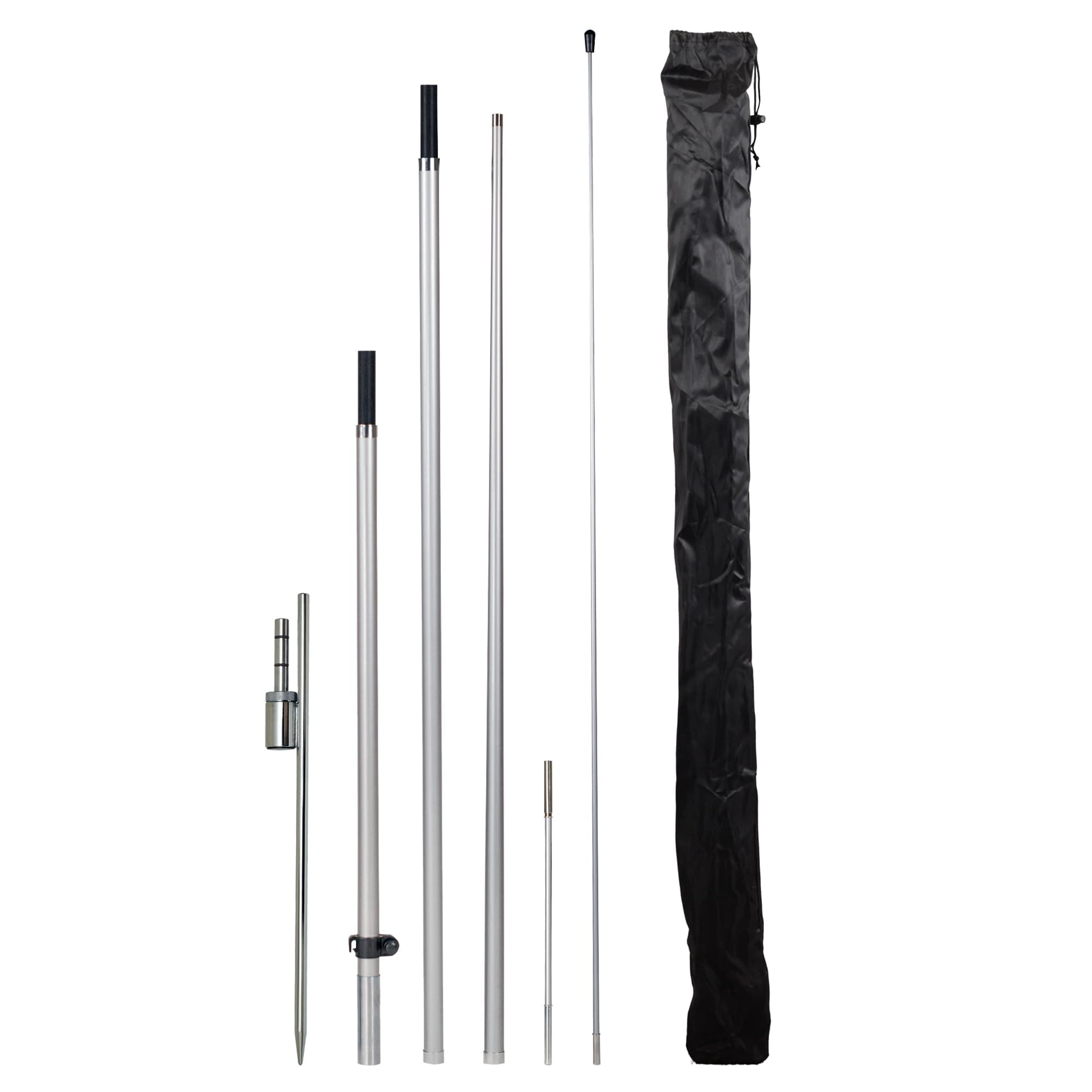 LookOurWay Feather Flag Pole Kit - 13 Feet Tall Swooper Flag Pole Kit with Rotating Ground Spike - Banner Flag Pole for 12ft Arc Shaped Outdoor Advertising Flags